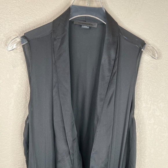 Alexander Wang Mini Dress Black Size 0 Sleeveless Drape Collared Party Night Out - Picture 2 of 11